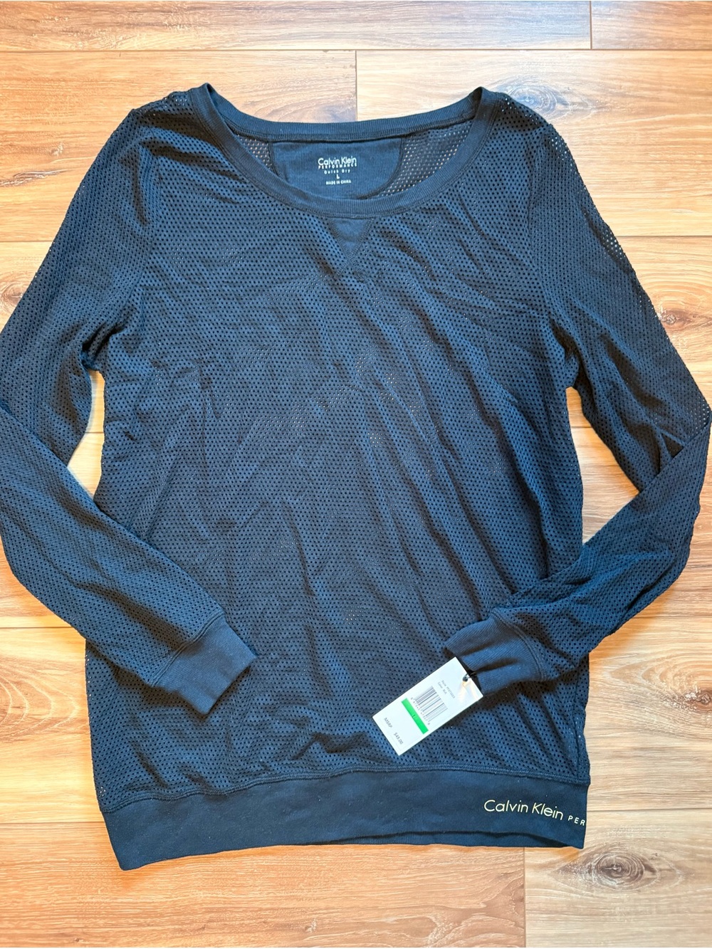 NWT Calvin Klein Performance Athletic mesh Long Sleeve Crewneck